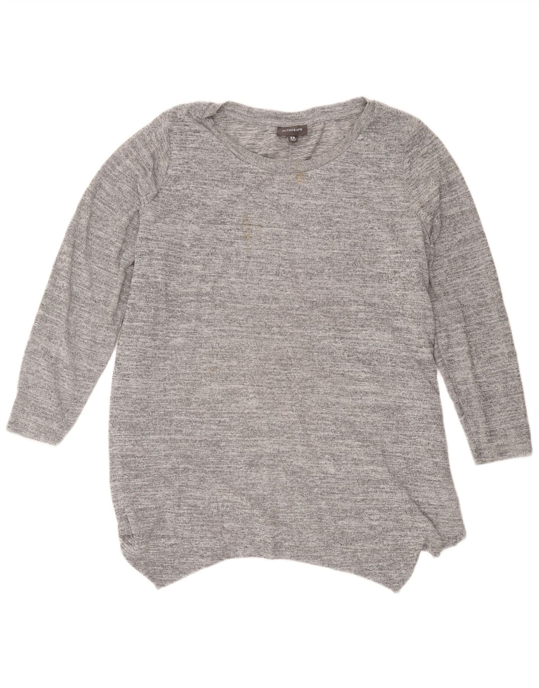 Marks & Spencer Damen Autograph Tunika-Oberteil UK 20 2XL Grau meliertes Polyester