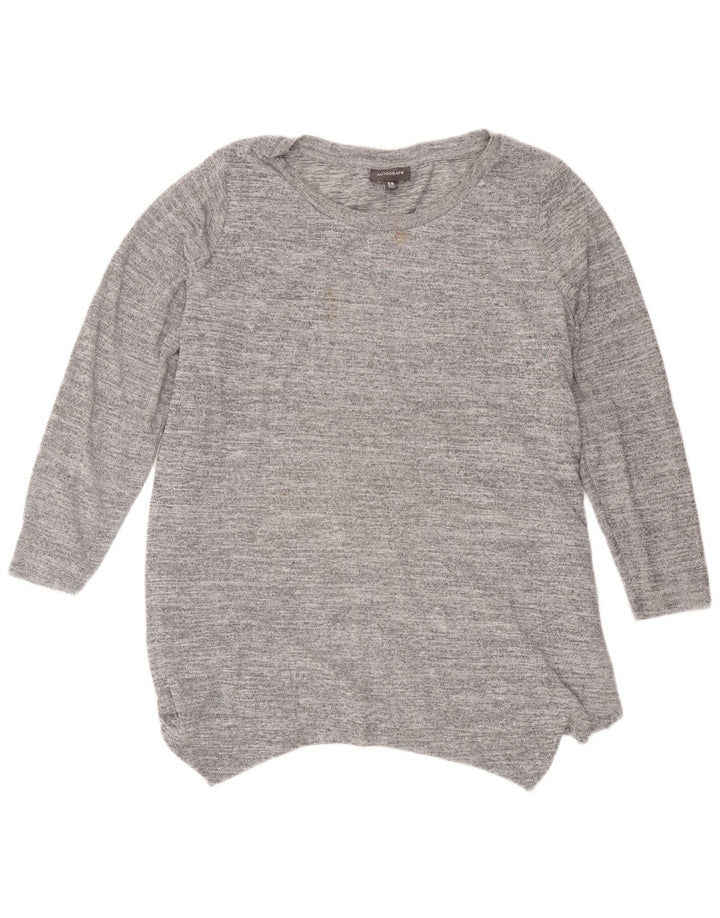 Marks & Spencer Damen Autograph Tunika-Oberteil UK 20 2XL Grau meliertes Polyester