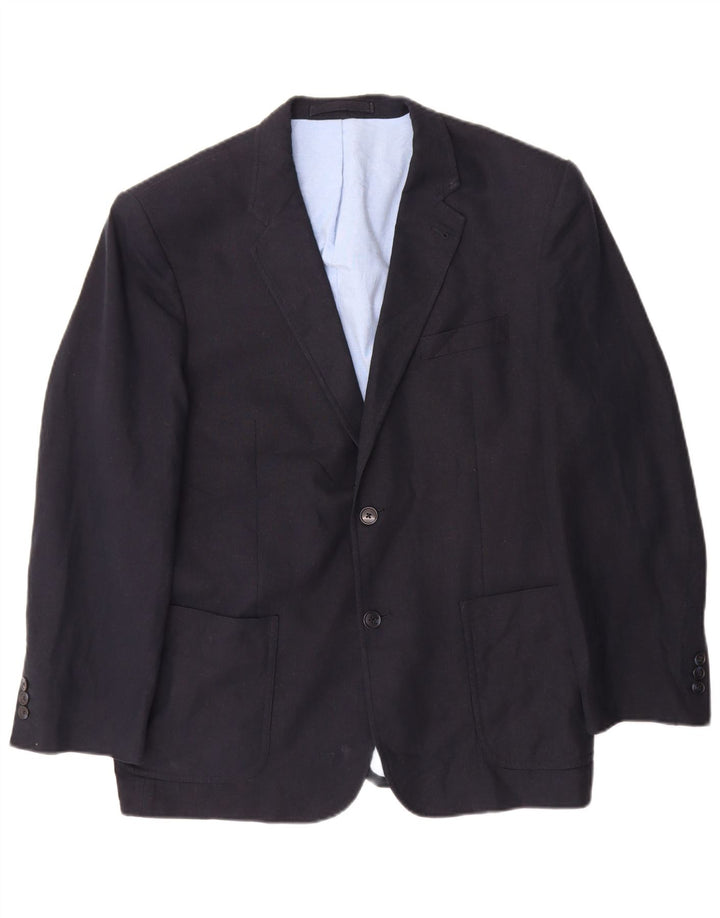 Marks & Spencer Herren-Blazer mit 2 Knöpfen, Gr. 42, Marineblau, Flachs