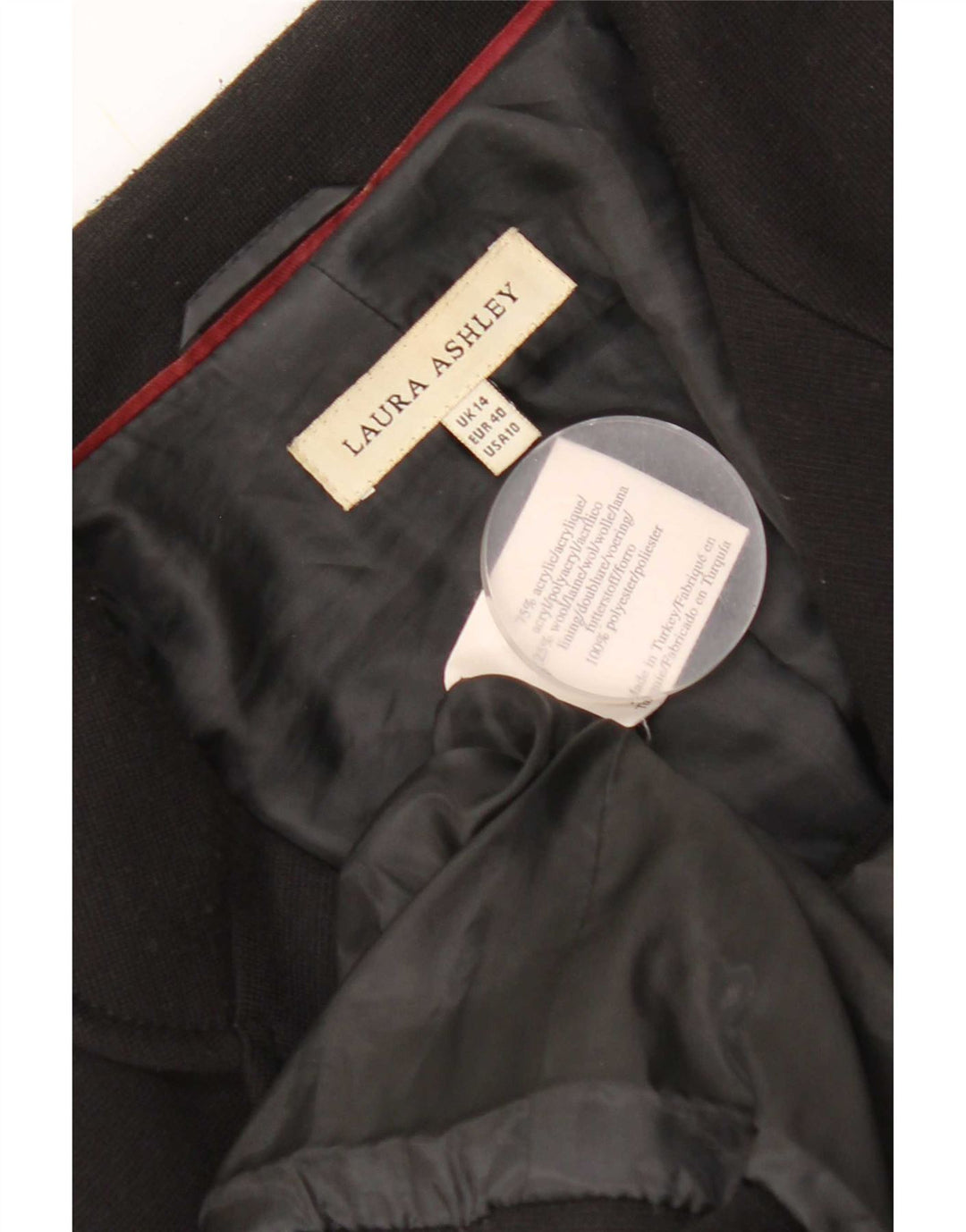 Laura Ashley Damen-Blazerjacke mit 4 Knöpfen, Gr. 14, Größe L, Schwarz, Acryl