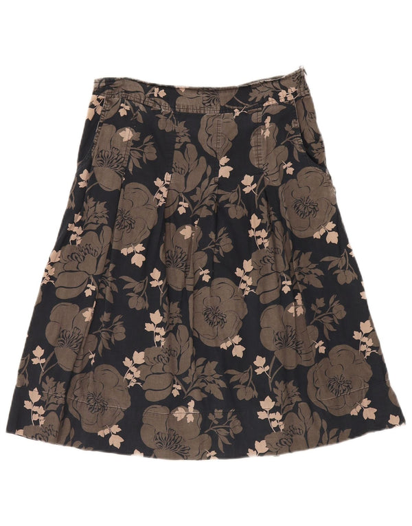 Boden Damen A-Linien-Rock UK 12 Medium W29 Marineblau mit Blumenmuster