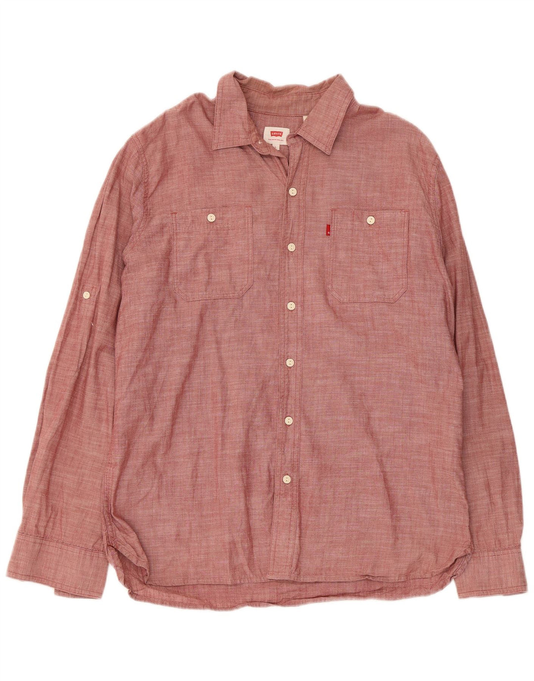 Levi's Herren-Hemd, groß, aus roter Baumwolle