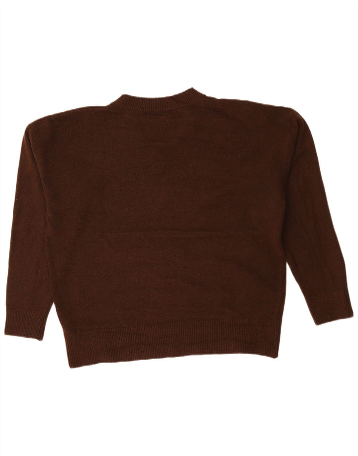 Marks & Spencer Damen-Pullover in Übergröße mit V-Ausschnitt, Gr. 14, Mittelbraun