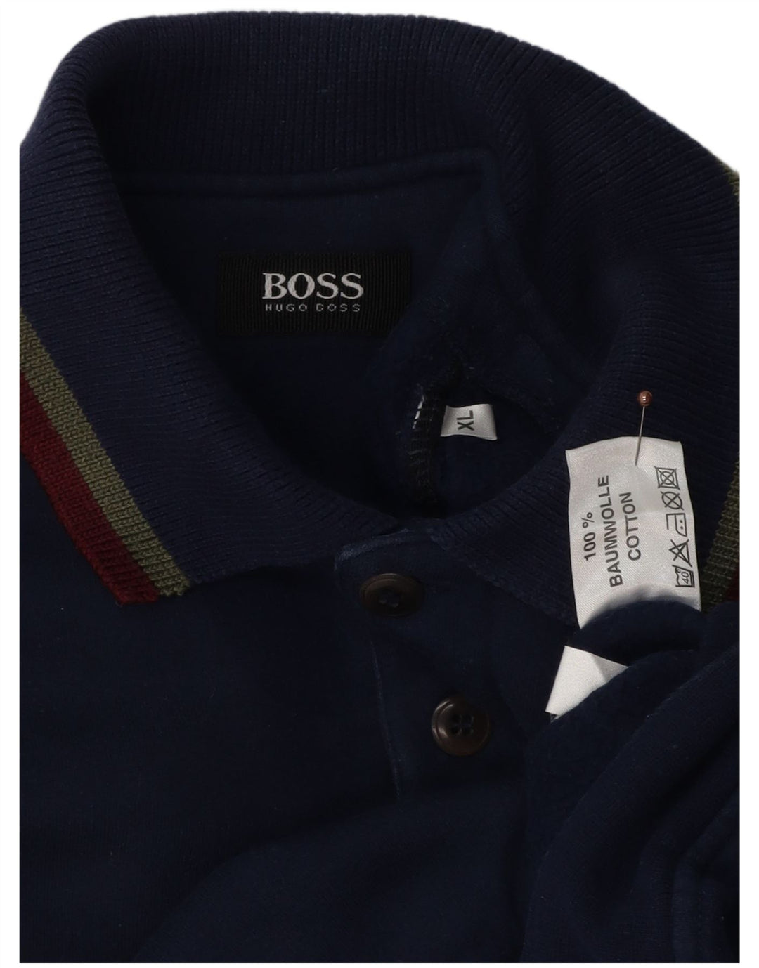 Hugo Boss Herren-Sweatshirt mit Rollkragen, XL, Marineblau, Baumwolle