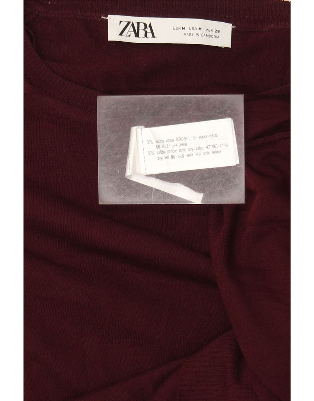 Zara Damen-Pullover mit U-Boot-Ausschnitt, UK 14, mittlere kastanienbraune Viskose