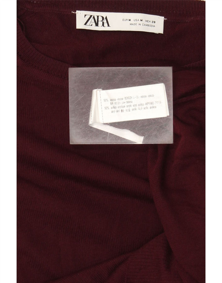 Zara Damen-Pullover mit U-Boot-Ausschnitt, UK 14, mittlere kastanienbraune Viskose