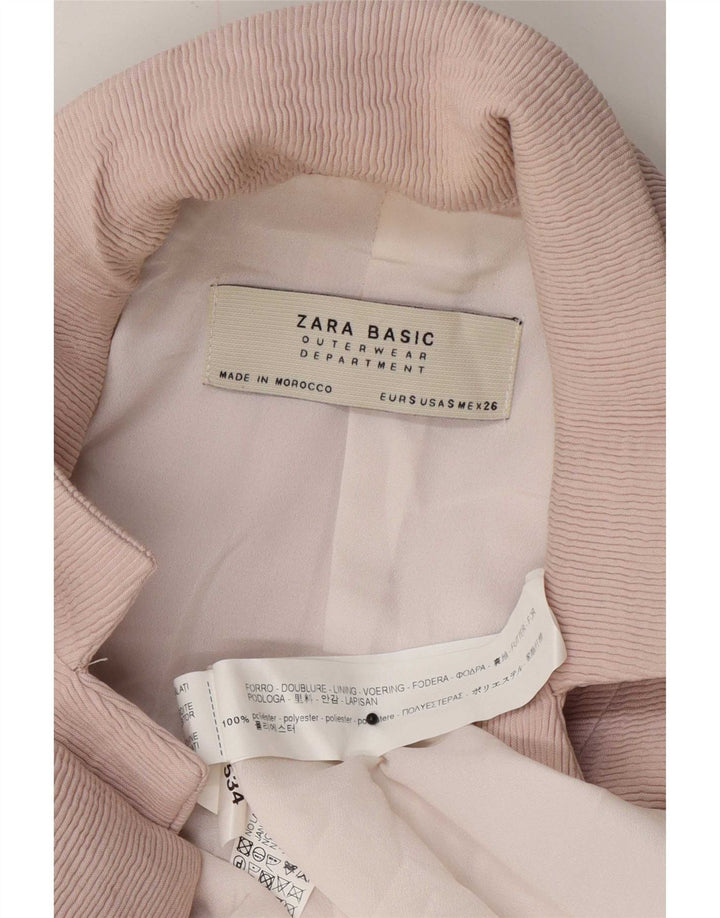 Zara Damen Übergroßer Mantel UK 10 Small Rosa Polyester