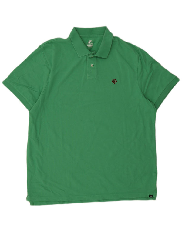 Nike Herren Poloshirt 2XL Grüne Baumwolle