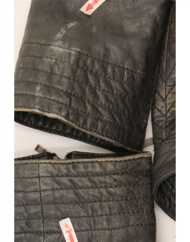 Conbipel Damen Bikerjacke IT 54 2XL Schwarzes Leder