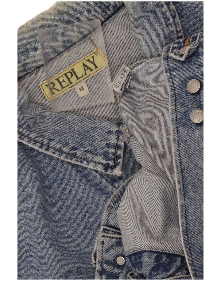 Replay Herren Jeansjacke UK 38 Mittelblaue Baumwolle