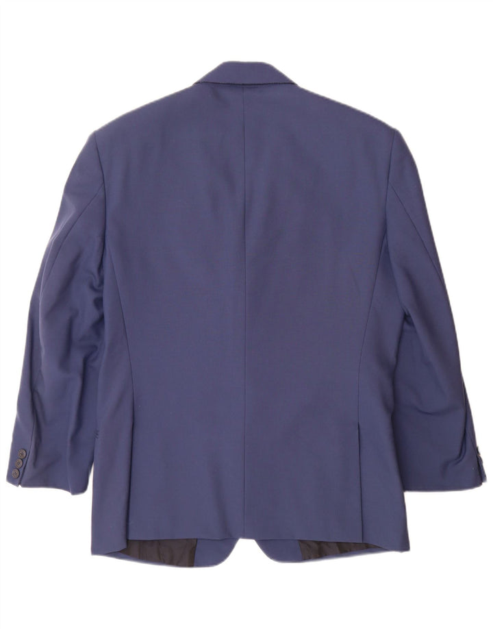 Biagiotti Herren-Blazer mit 2 Knöpfen, UK 38, mittelblaue Schurwolle