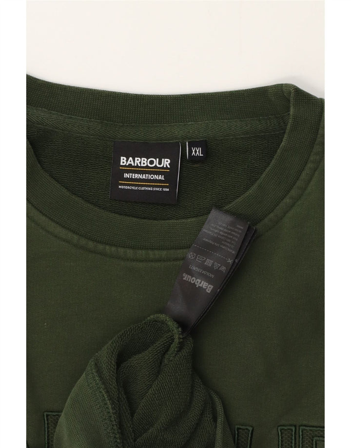 BARBOUR Herren-Sweatshirt mit Grafik, 2XL, grüne Baumwolle