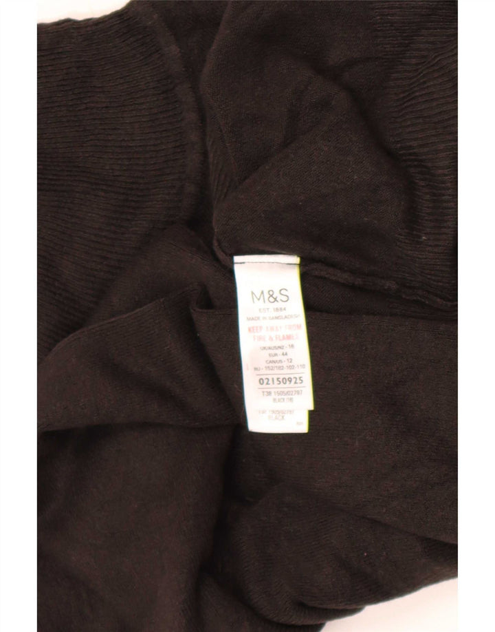 Marks & Spencer Damen-Pullover mit Rollkragen, Gr. 40, Größe L, Schwarz, Acryl