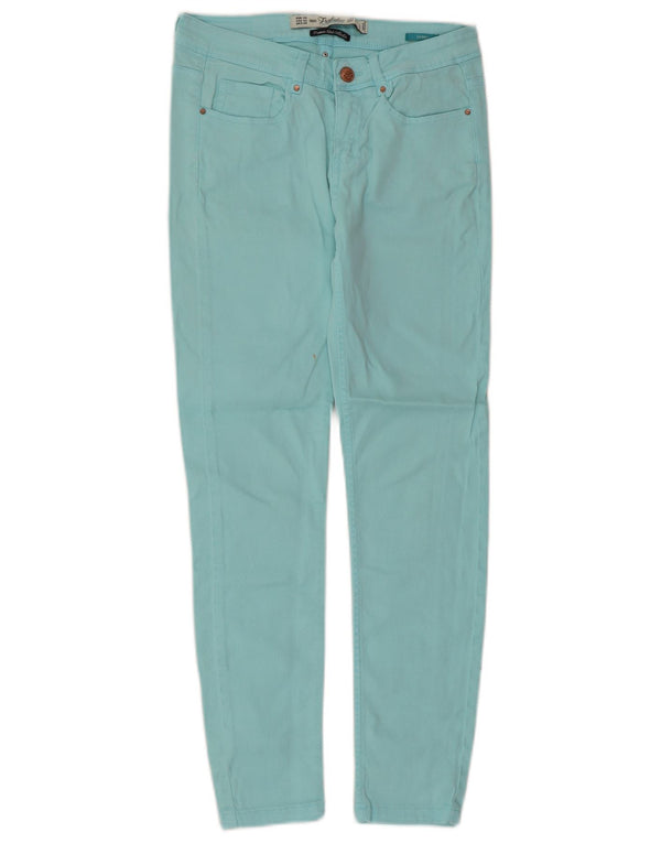 Zara Damen Trafaluc Skinny Jeans EU 34 2XS W24 L25 Türkis Baumwolle