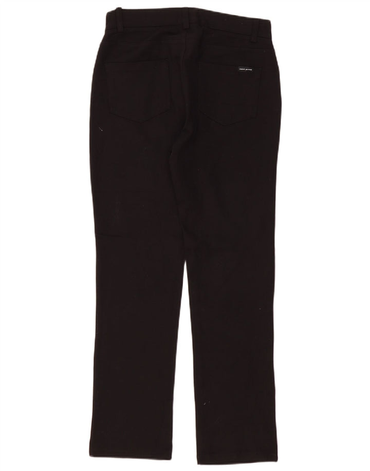 Dkny Damen gerade Freizeithose, Größe S, W27, L28, schwarze Viskose