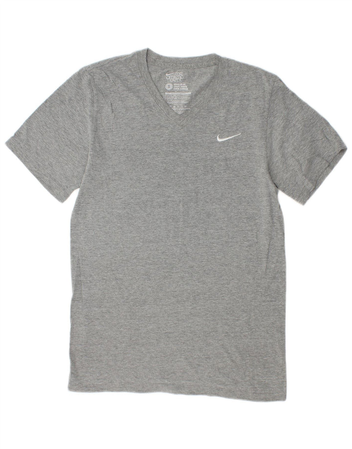 Nike Herren-T-Shirt mit normaler Passform, klein, grau gefleckte Baumwolle