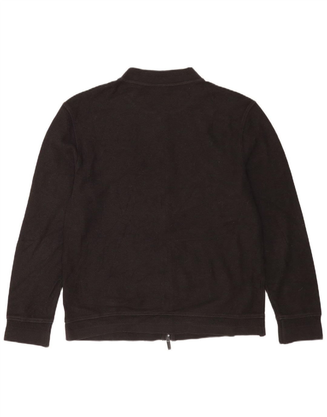 Massimo Dutti Herren-Strickjacke, groß, aus schwarzer Baumwolle
