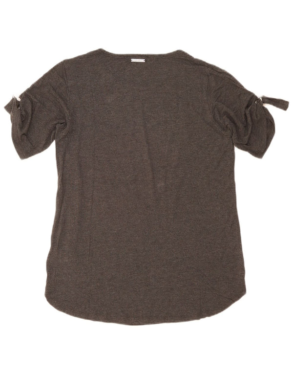 Michael Kors Damen T-Shirt Top UK 10 Small Graue Viskose