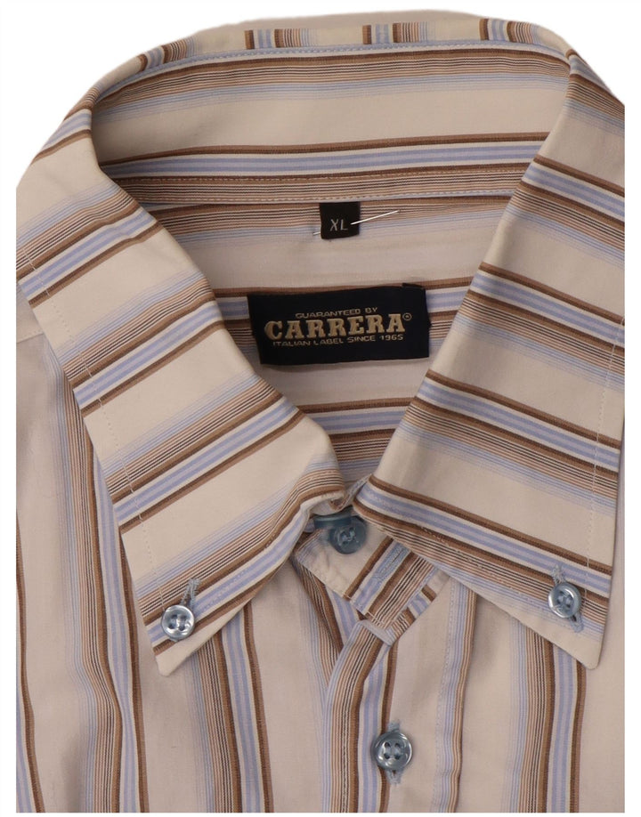 Carrera Herrenhemd XL Beige gestreift