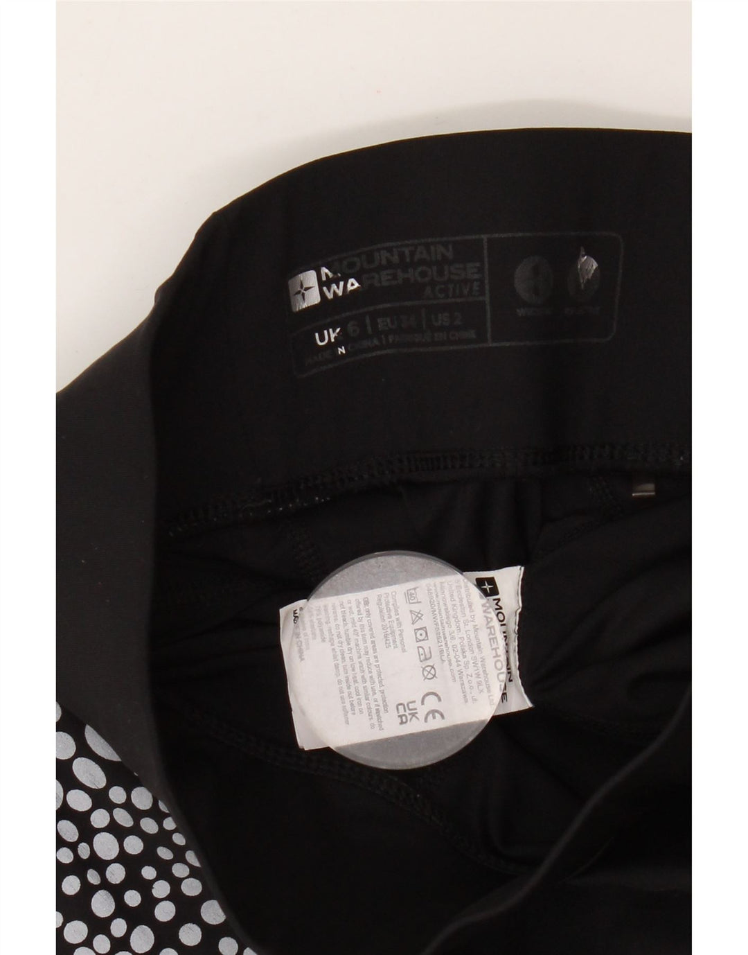 Mountain Warehouse Damen-Leggings UK 6 XS Schwarz gepunktetes Polyamid