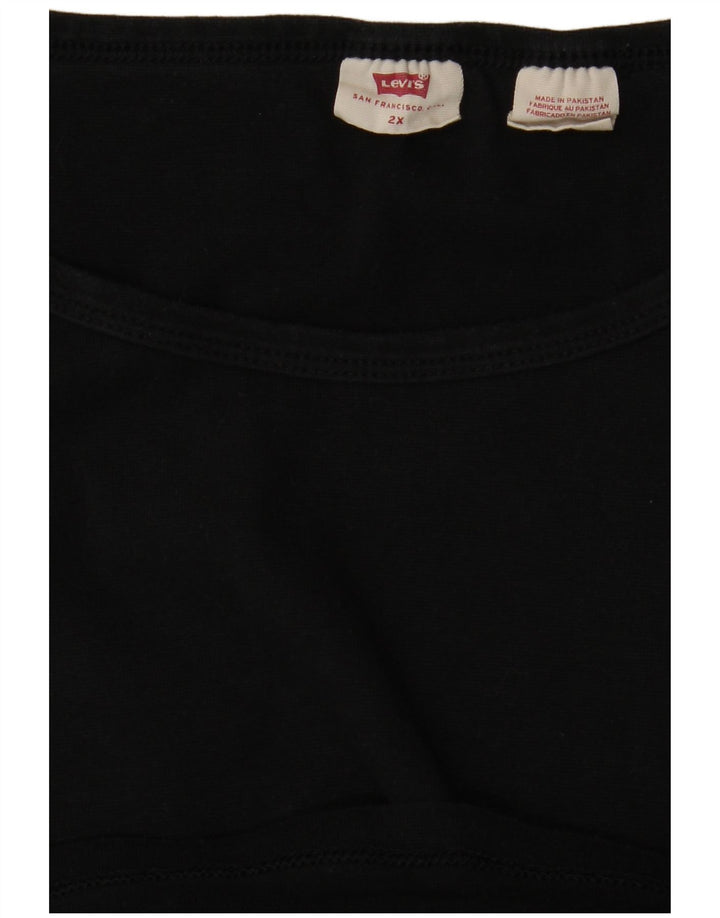 LEVI'S Damen T-Shirt Top UK 20 2XL Schwarz