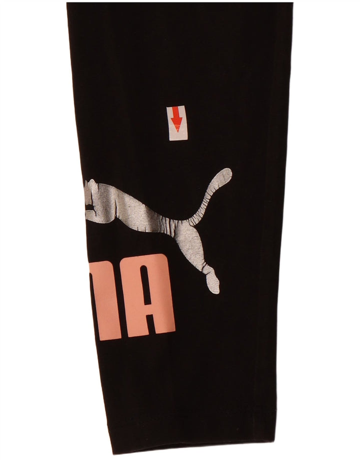 Puma Mädchen-Leggings mit Grafik, 9–10 Jahre, Schwarz