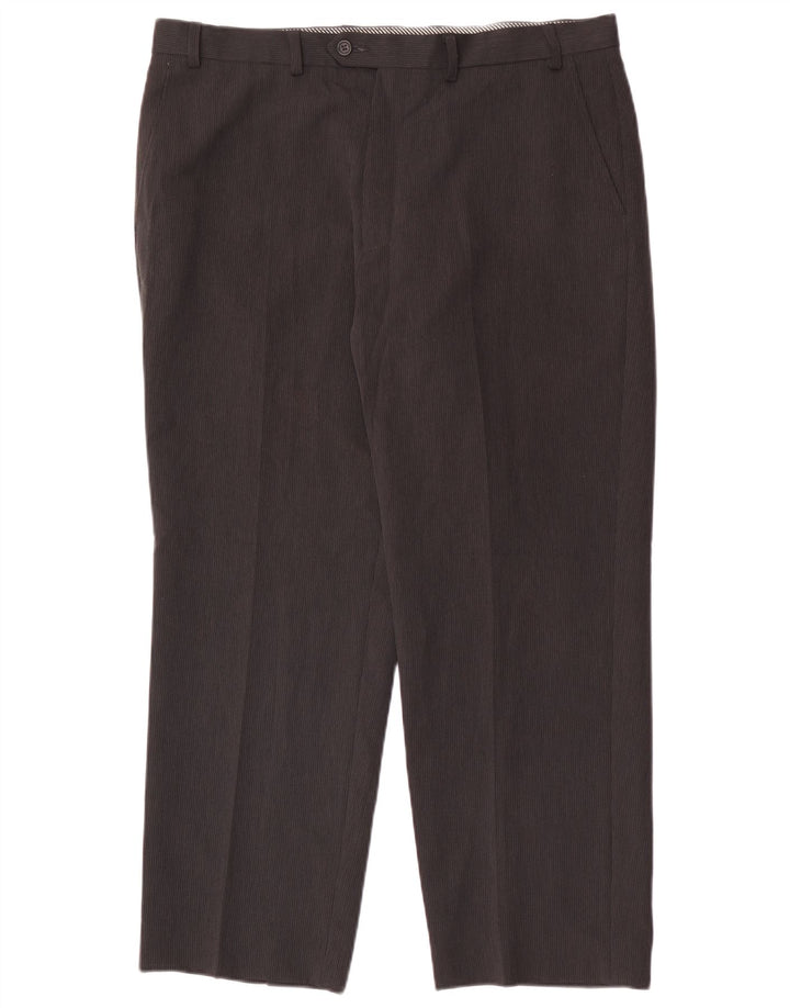 Gerade Herren-Anzughose von Marks & Spencer, Breite 38, Länge 29, Schwarz, Nadelstreifen