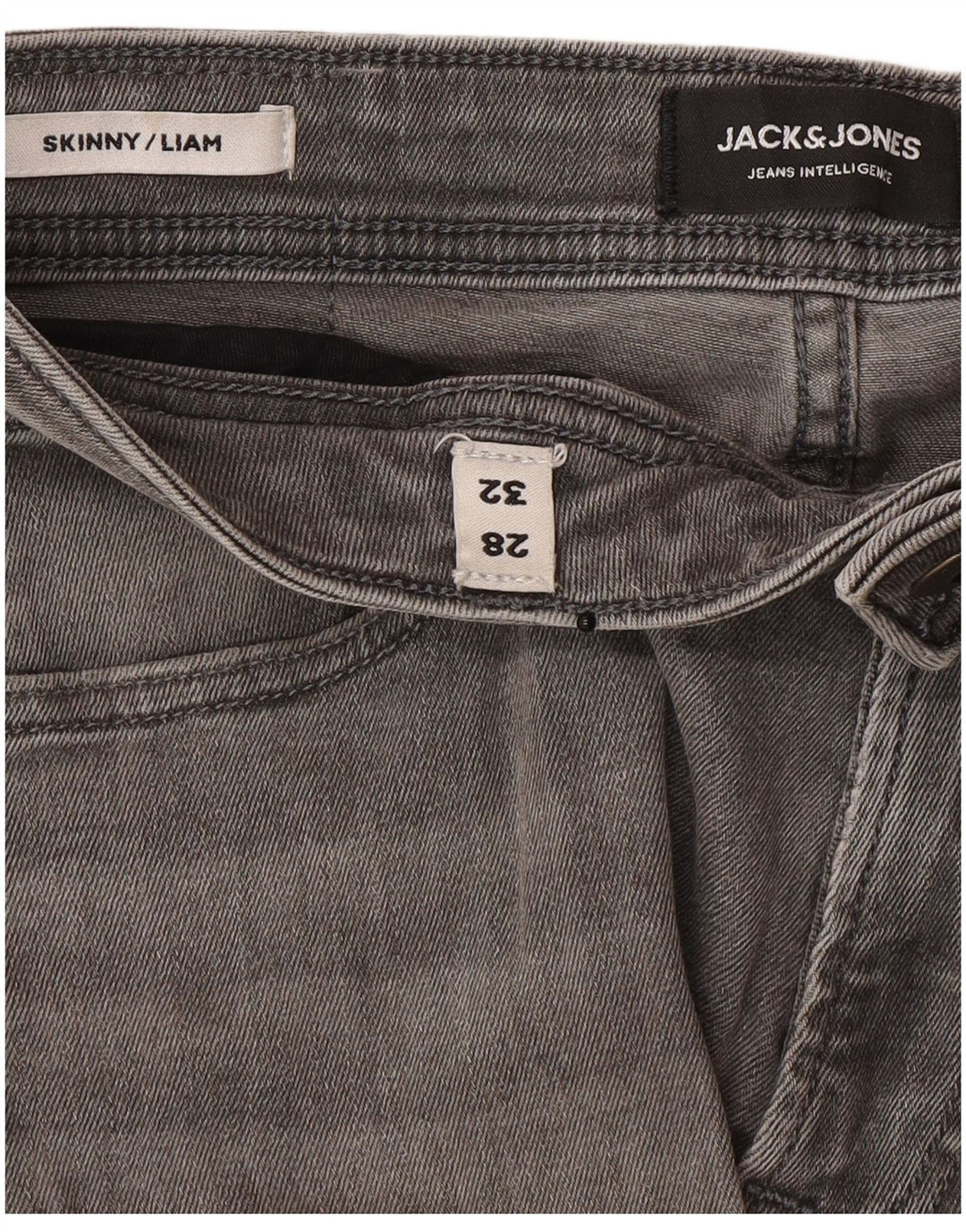 Jack & Jones Herren Liam Skinny Jeans W28 L32 Grau