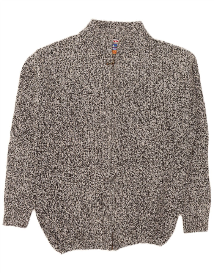 Invicta Herren-Cardigan, groß, grau gefleckte Baumwolle