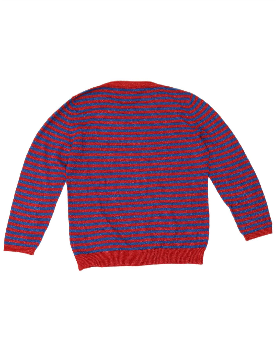 Max Mara Damen-Wochenende-Pullover, UK-Gr. 12, Mittelblau gestreift