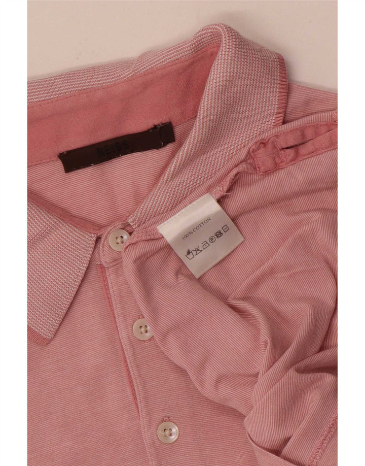 Reiss Herren-Poloshirt, klein, rosa, Baumwolle