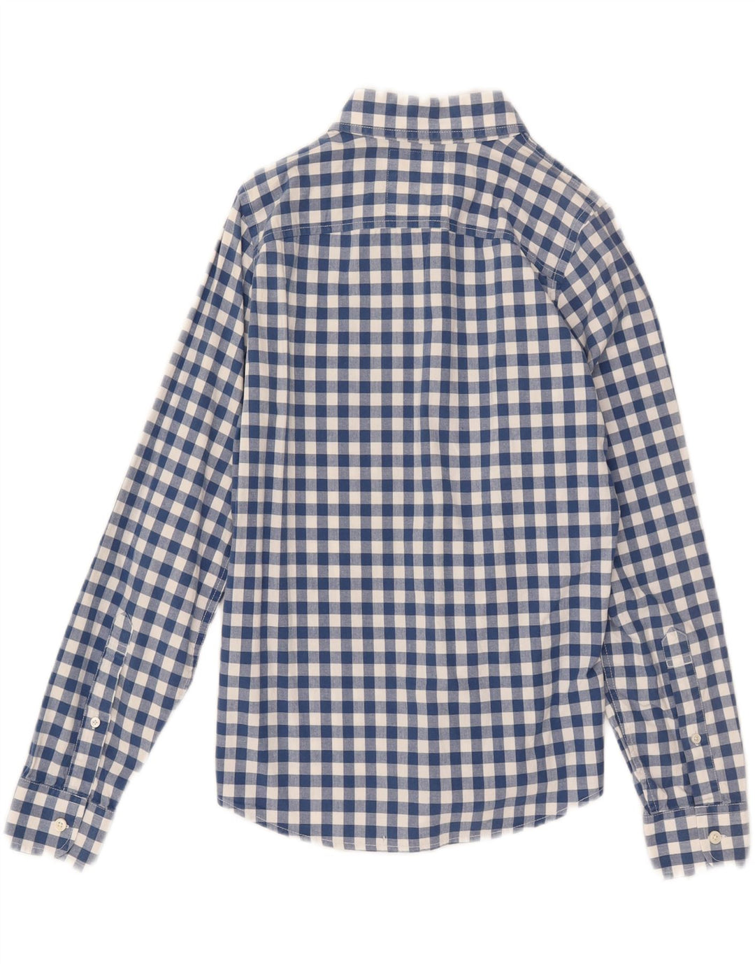 HOLLISTER Herrenhemd, klein, marineblau, Gingham-Baumwolle