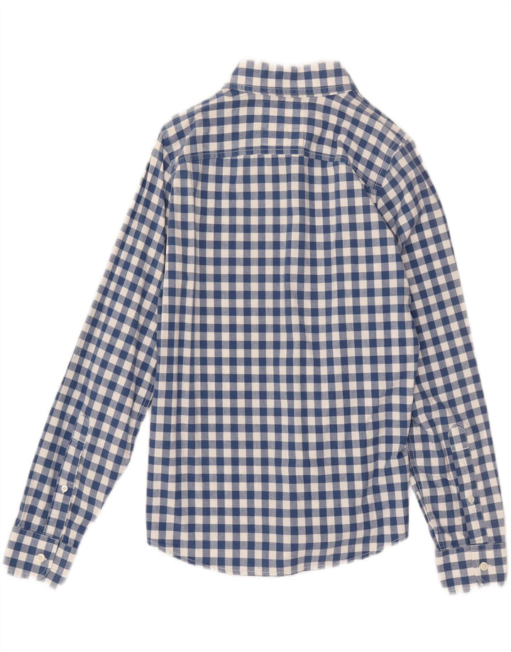 HOLLISTER Herrenhemd, klein, marineblau, Gingham-Baumwolle