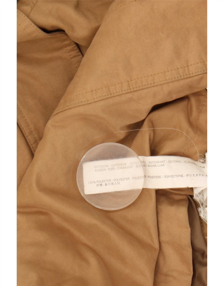 Zara Damen-Parka mit Kapuze, UK 6, XS, Beige, Polyester