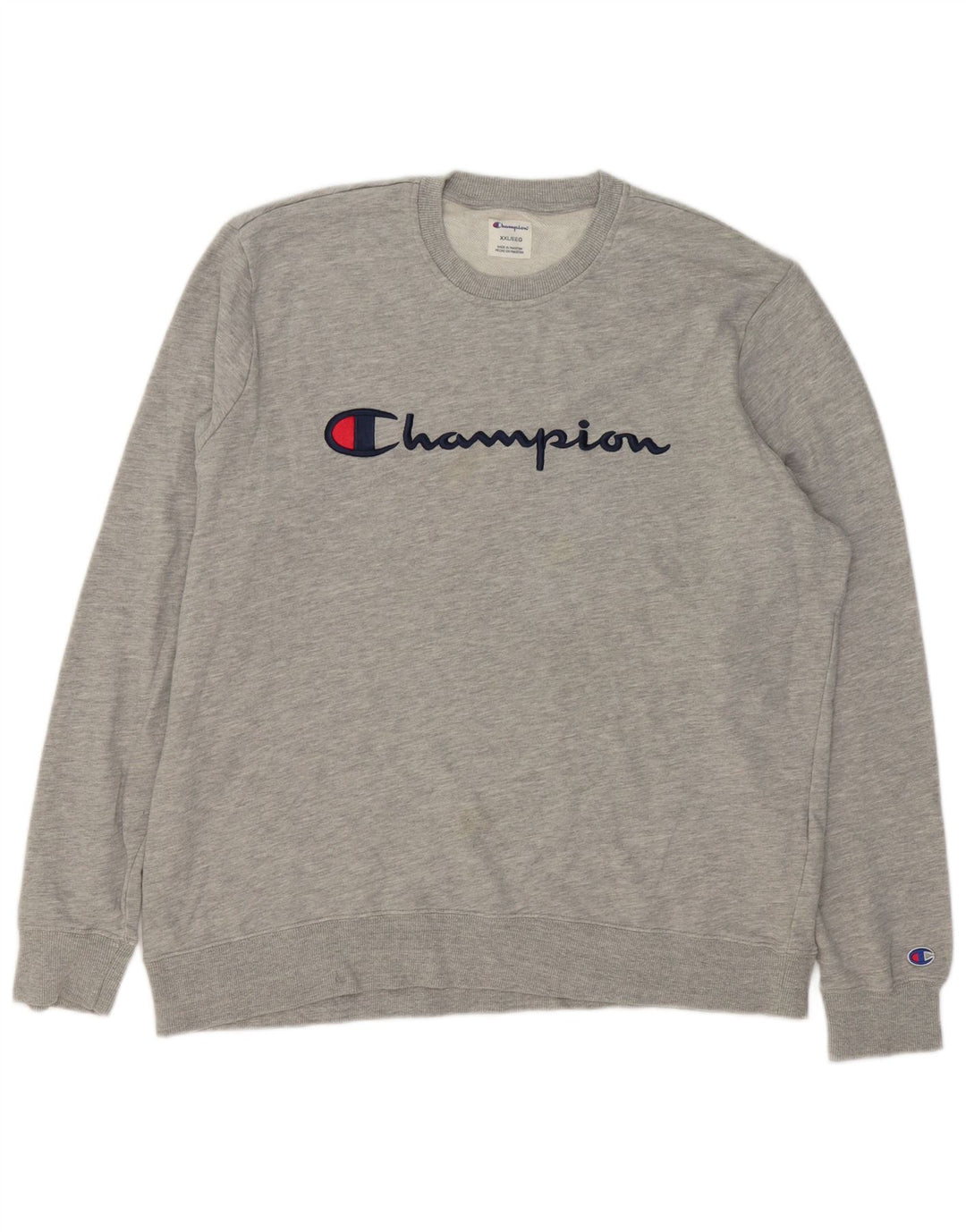 Champion Herren-Sweatshirt mit Grafik, 2XL, grau meliert, Baumwolle