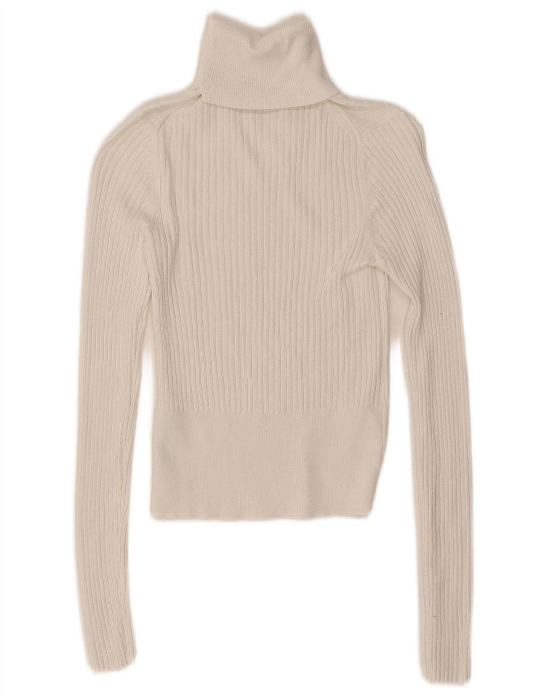 Zara Damen Crop Rollkragenbluse Top UK 8 Small Weiße Viskose