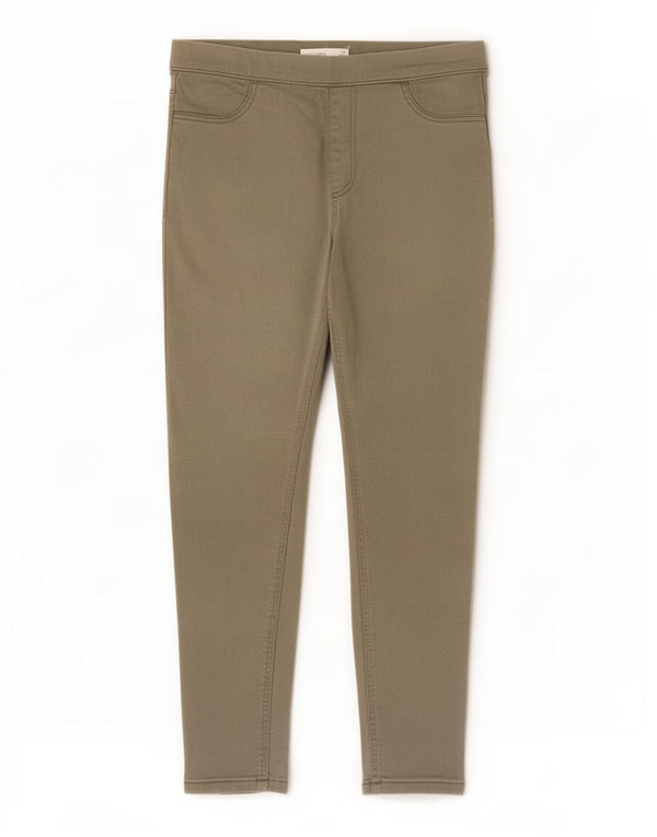 Marks & Spencer Womens Crop Jegging Jeans UK 12 Medium W37 L25 Khaki Cotton