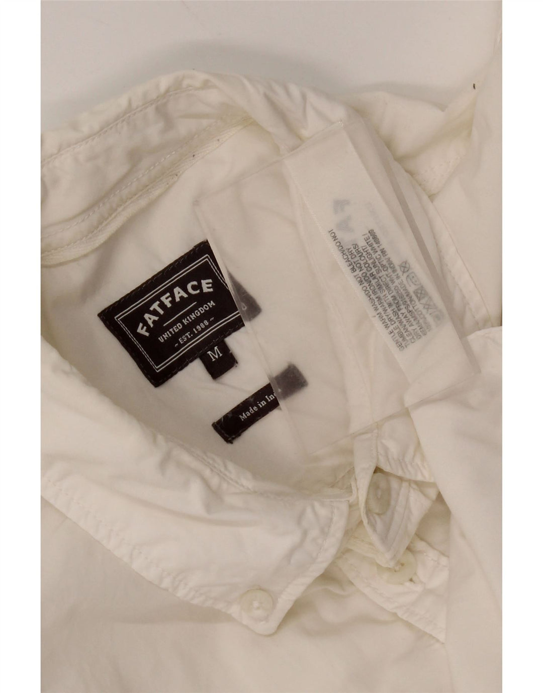 Fat Face Herrenhemd aus mittelweißer Baumwolle