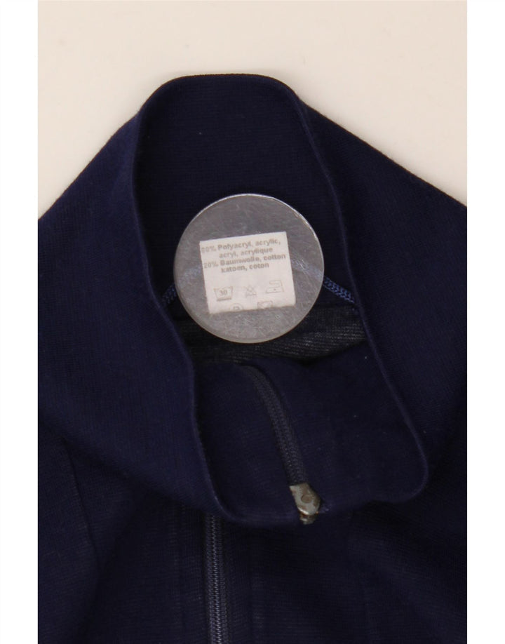 Vintage Herren Trainingsanzug Top Jacke XL Marineblau gestreift aus Acryl