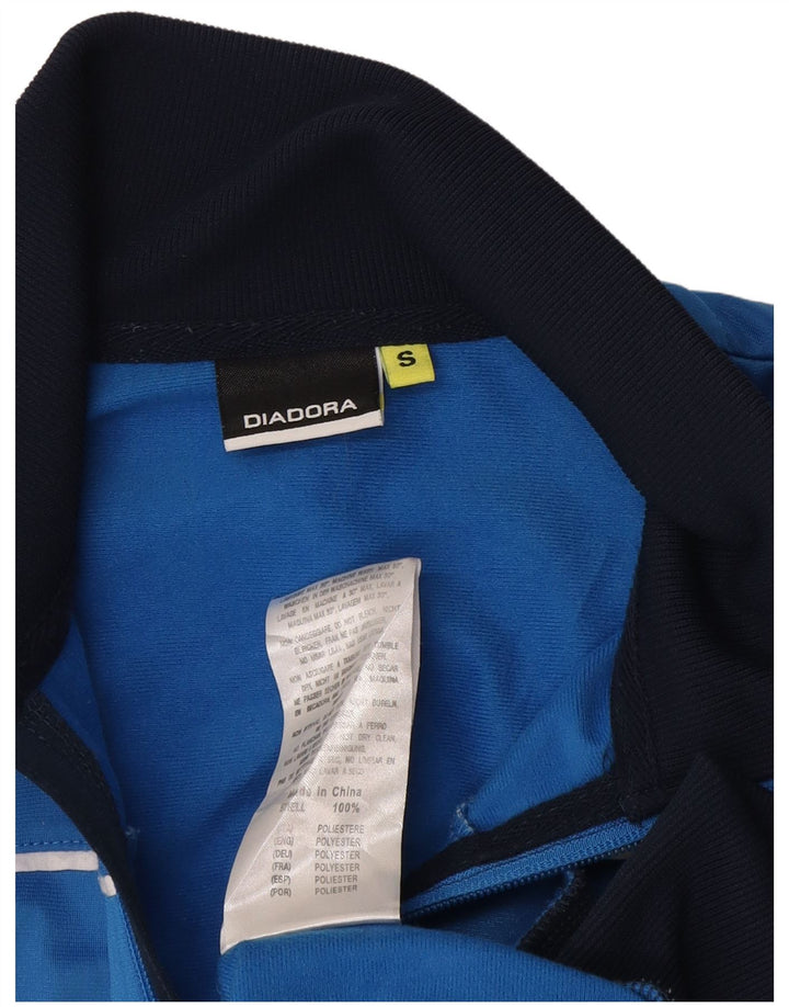 Diadora Herren-Trainingsanzug-Oberteil, Jacke, klein, blaues Farbblock-Polyester