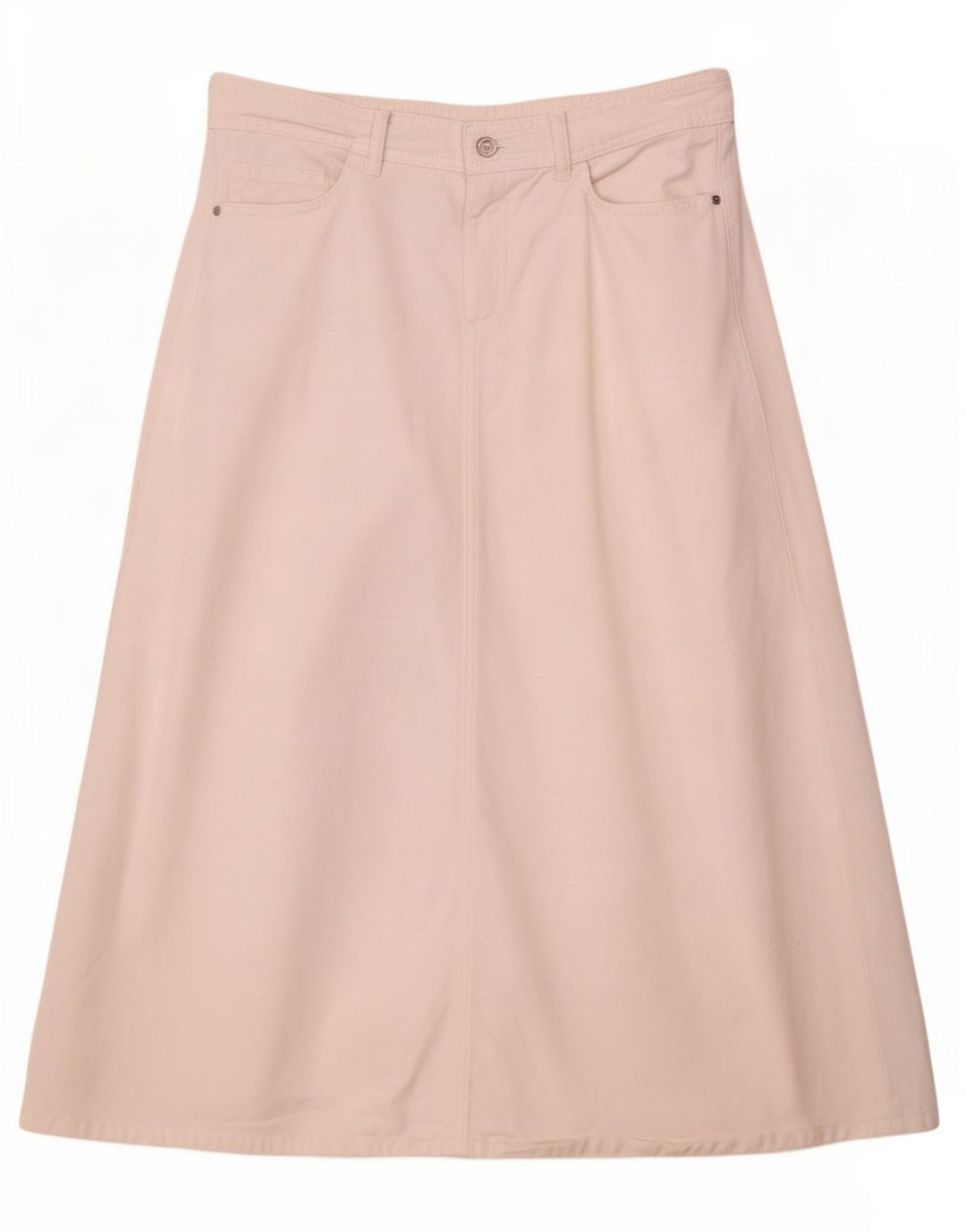 Zara Damen Midi-Jeansrock Medium W28 Weiße Baumwolle