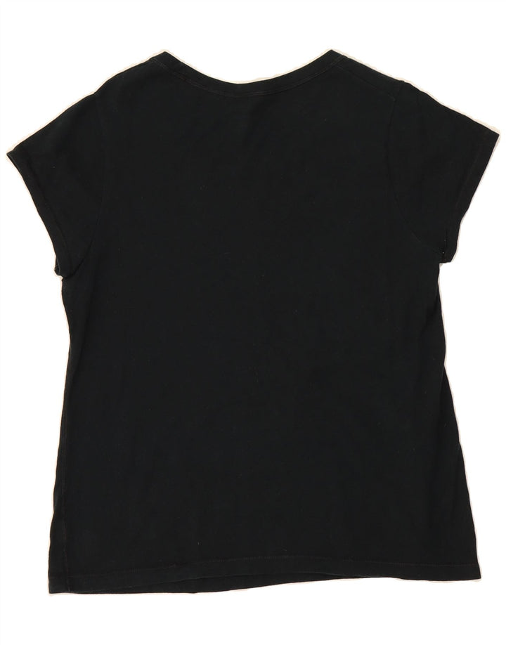 CHAMPION Damen T-Shirt Top UK 14 Large Schwarz