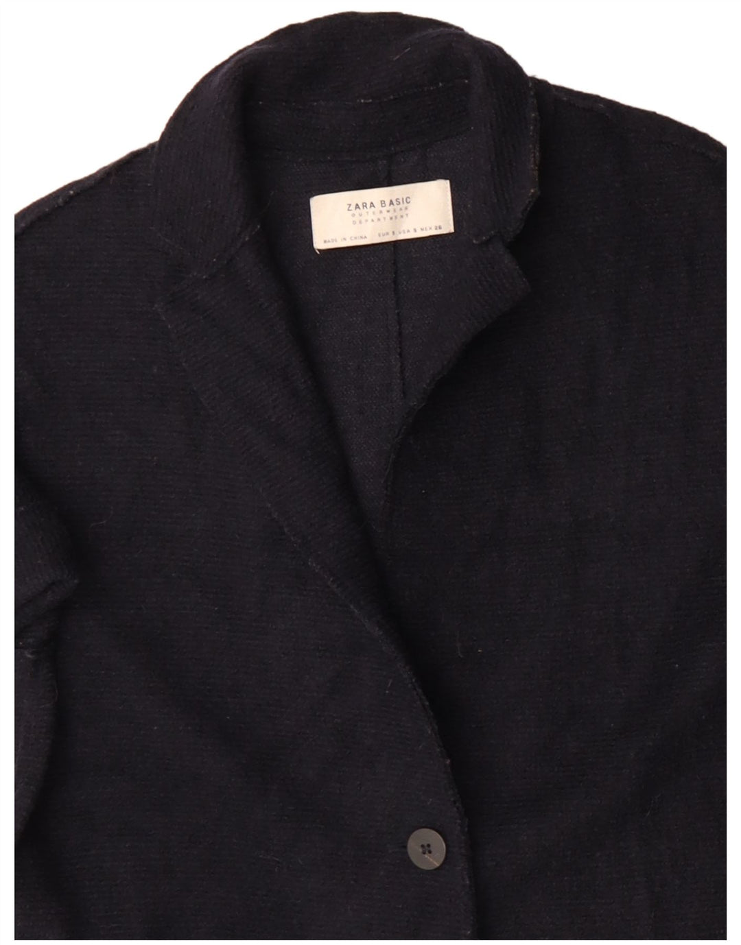 ZARA Damen Übergroßer Mantel UK 10 Small Marineblaue Wolle