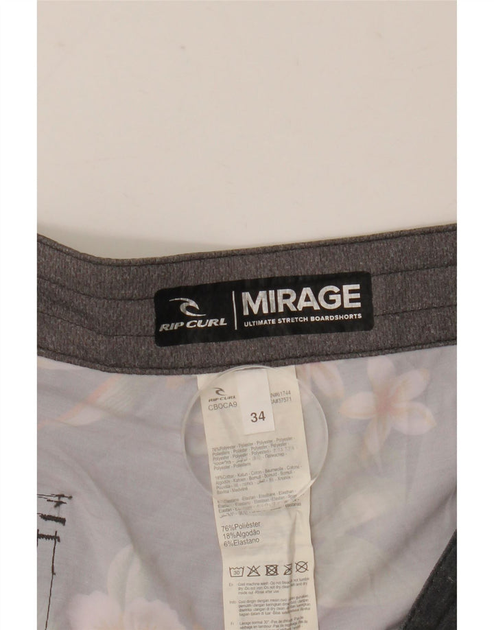 Rip Curl Herren Mirage Badeshorts, großes graues Blumenmuster, Polyester