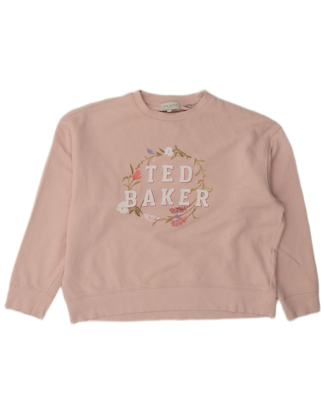 Ted Baker Damen-Sweatshirt mit Grafik-Übergröße, Größe 2, klein, Rosa