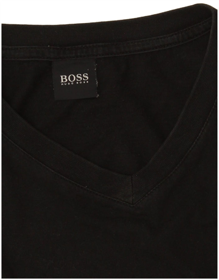HUGO BOSS Herren T-Shirt Top Small Schwarz Baumwolle