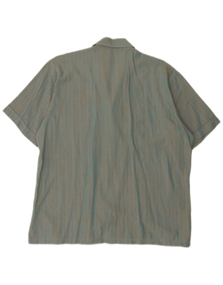 Van Heusen Herren-Kurzarmhemd XL, blau kariert, Baumwolle