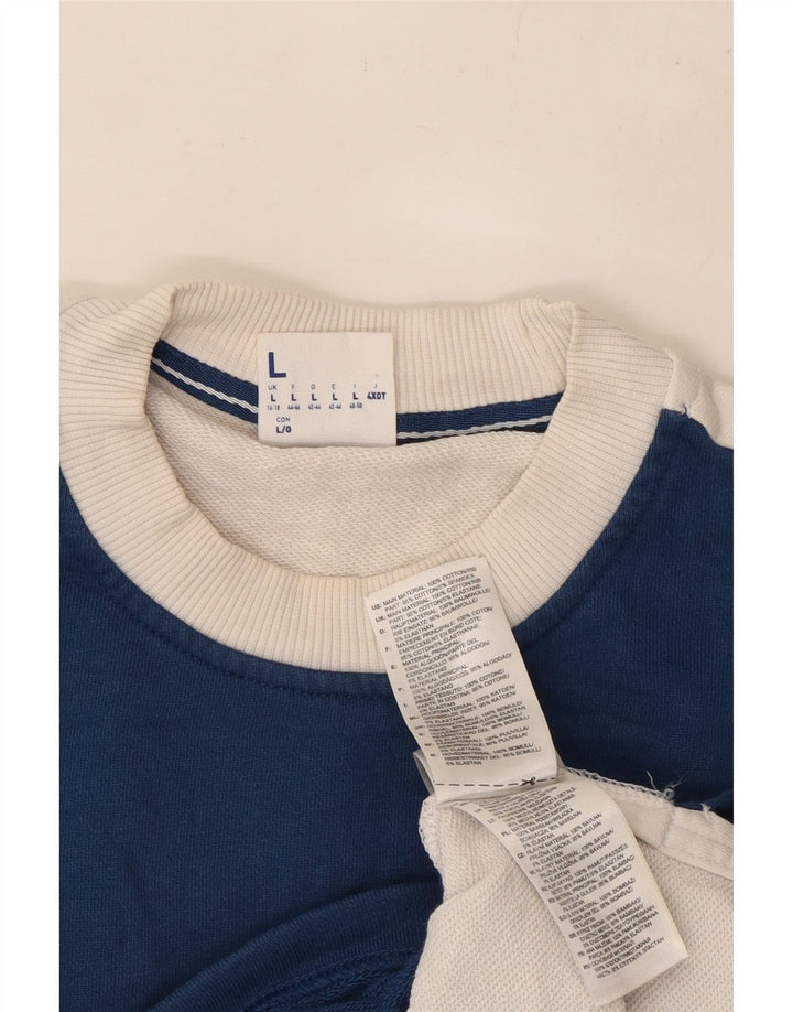 REEBOK Damen-Sweatshirt in Übergröße, Gr. 16/18, Größe L, Blau, Farbblock
