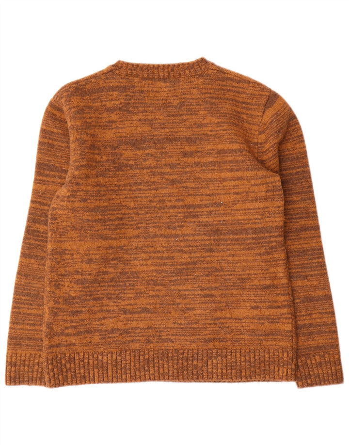 Levi's Damen-Pullover mit Rundhalsausschnitt, UK 12, mittelbraun gefleckte Wolle