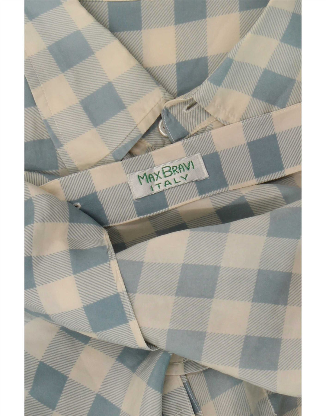 Vintage Herren Kurzarmhemd groß blau kariert